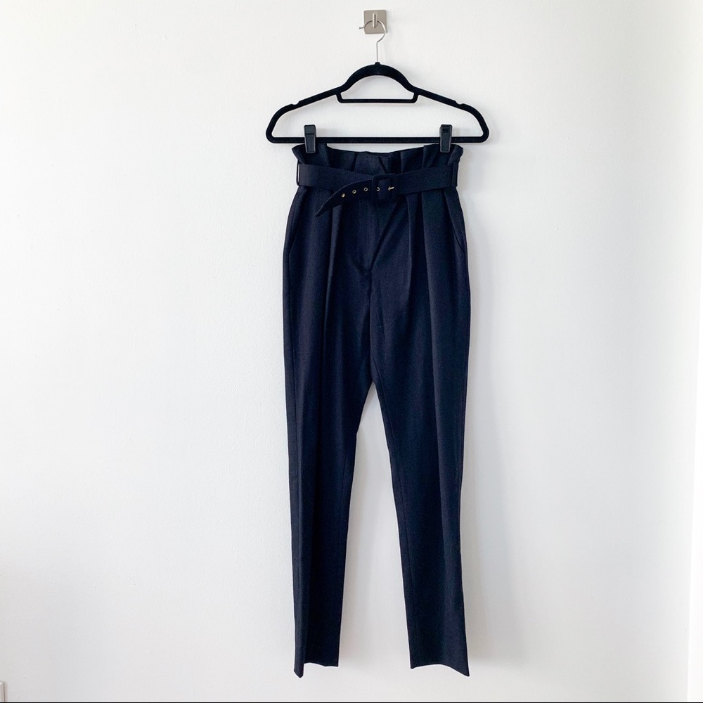 WHIT NY Paper Bag Waist Wool Pants